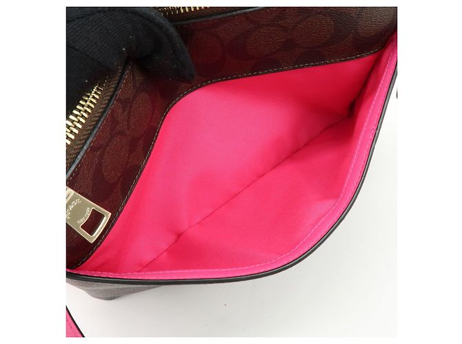 Borsa a tracolla e borsa a spalla COACH Signature PVC Leather Marrone Rosa - vista 13