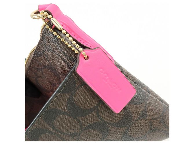 Borsa a tracolla e borsa a spalla COACH Signature PVC Leather Marrone Rosa - vista 14