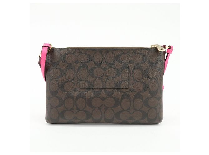 Borsa a tracolla e borsa a spalla COACH Signature PVC Leather Marrone Rosa - vista 2