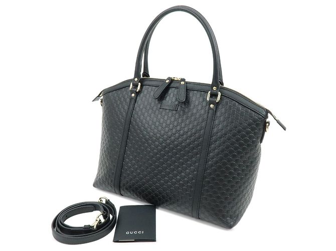 Borsa 2Way in pelle Microguccissima GUCCI Borsa a mano Nera 449657 - vista 12