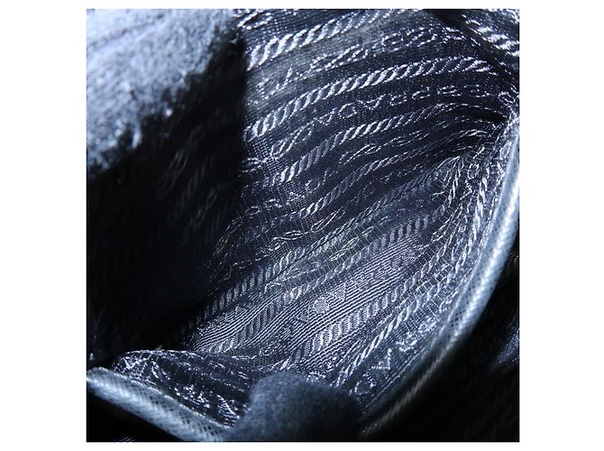 Borsa a tracolla PRADA in pelle Saffiano motivo nastro nero 1NF674 - vista 23