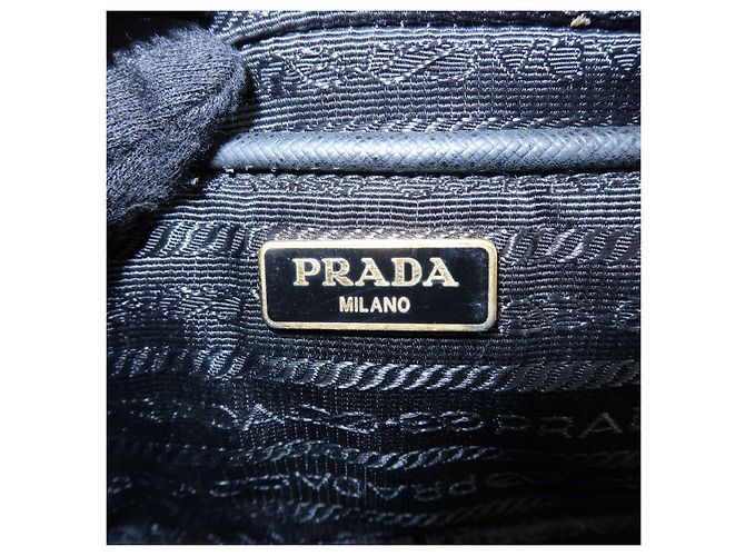 Borsa a tracolla PRADA in pelle Saffiano motivo nastro nero 1NF674 - vista 24