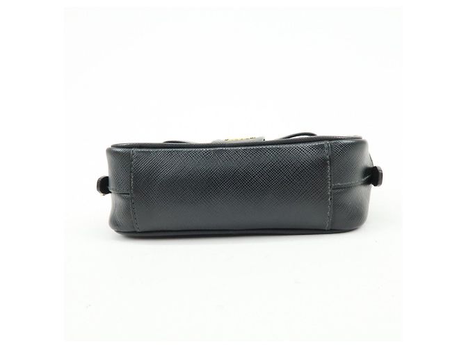 Borsa a tracolla PRADA in pelle Saffiano motivo nastro nero 1NF674 - vista 5