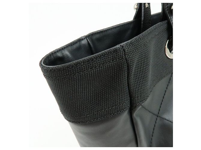CHANEL Paris Biarritz COCO Mark Leder Canvas Tote Bag Schwarz A34209 - Ansicht 15