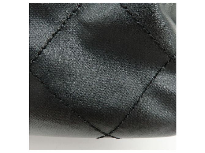 CHANEL Paris Biarritz COCO Mark Leder Canvas Tote Bag Schwarz A34209 - Ansicht 18
