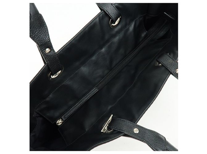 CHANEL Paris Biarritz COCO Mark Leder Canvas Tote Bag Schwarz A34209 - Ansicht 19
