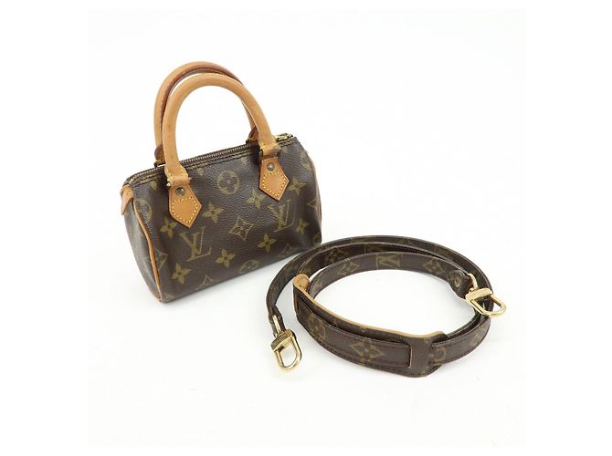 Borsa a mano Louis Vuitton Monogram Mini Speedy Marrone M41534 J75011 Lot - vista 24