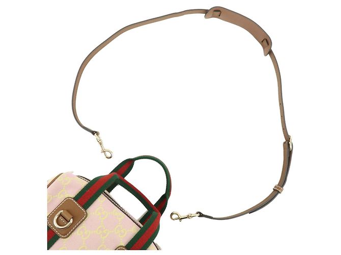 Borsa 2Way GUCCI Sherry GG Canvas Leather Borsa a Mano Rosa Giallo 856055 - vista 4