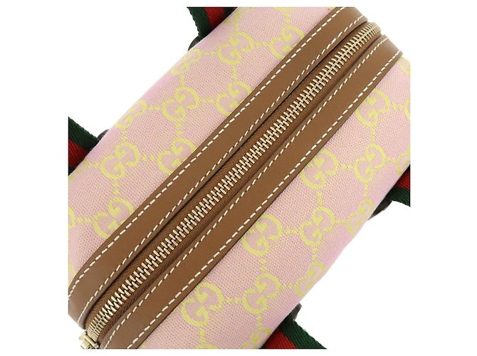 Borsa 2Way GUCCI Sherry GG Canvas Leather Borsa a Mano Rosa Giallo 856055 - vista 8