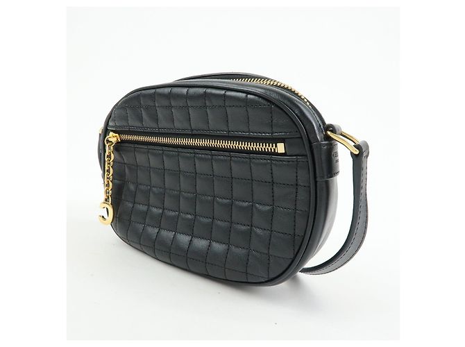 Céline CELINE C Charm Borsa a tracolla in pelle Borsa a spalla Borsa camera Nero - vista 3