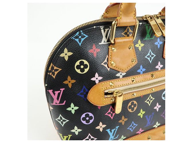 Borsa a mano Louis Vuitton Monogram Multicolor Alma PM Noir M40444 - vista 15