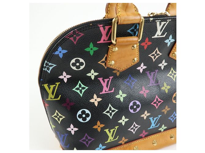 Borsa a mano Louis Vuitton Monogram Multicolor Alma PM Noir M40444 - vista 17