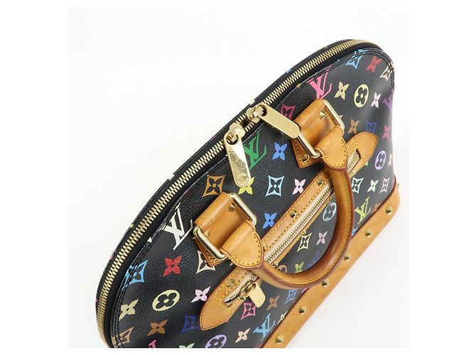 Borsa a mano Louis Vuitton Monogram Multicolor Alma PM Noir M40444 - vista 18