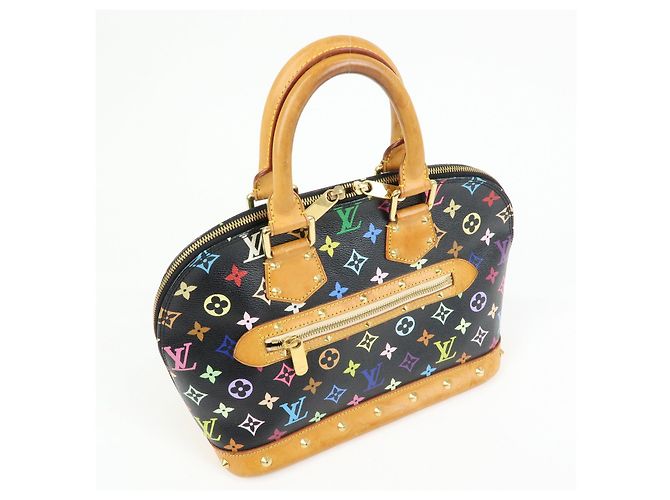 Borsa a mano Louis Vuitton Monogram Multicolor Alma PM Noir M40444 - vista 4
