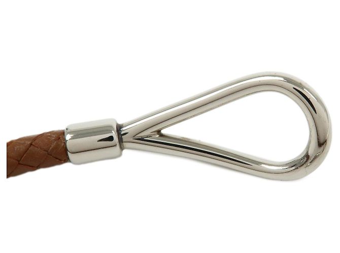 Hermès HERMES Jumbo Choker Bracciale in Pelle e Metallo Marrone Argento - vista 9