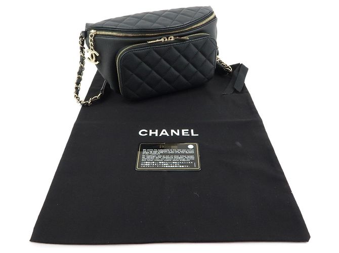 Borsa a Vita CHANEL Matelasse Caviarskin Nera - vista 12