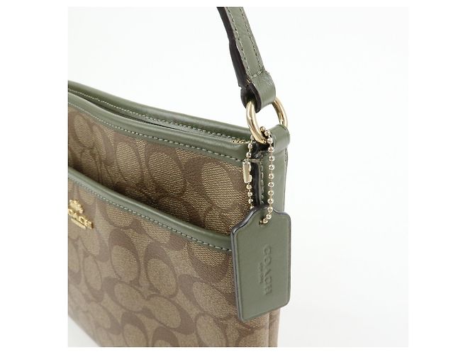 Borsa a tracolla e borsa a spalla COACH Signature PVC Leather Beige Khaki - vista 13