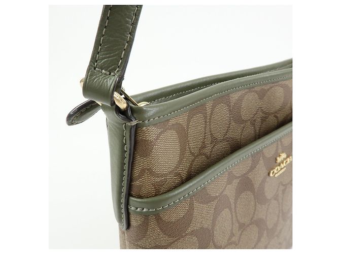 Borsa a tracolla e borsa a spalla COACH Signature PVC Leather Beige Khaki - vista 14