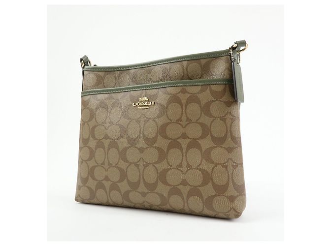 Borsa a tracolla e borsa a spalla COACH Signature PVC Leather Beige Khaki - vista 3