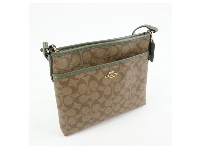 Borsa a tracolla e borsa a spalla COACH Signature PVC Leather Beige Khaki - vista 4