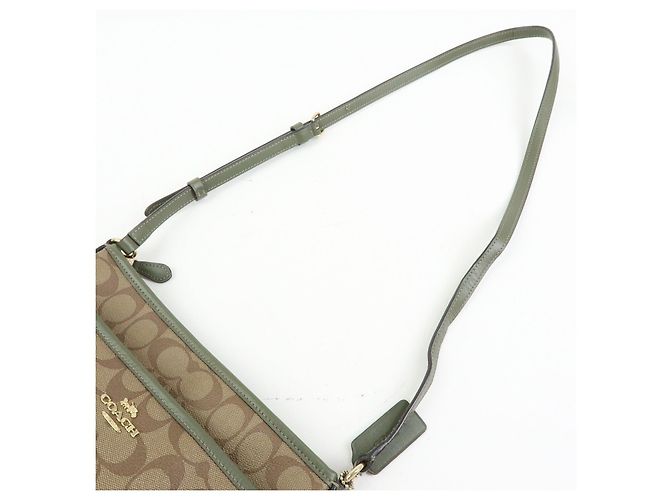Borsa a tracolla e borsa a spalla COACH Signature PVC Leather Beige Khaki - vista 6