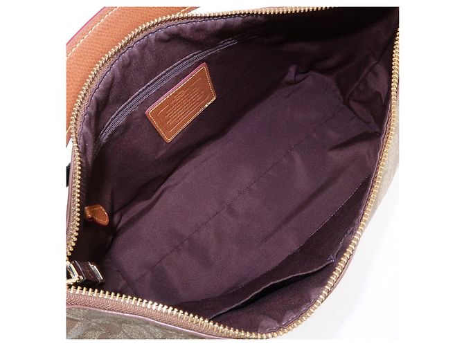 Borsa a tracolla e borsa a mano 2Way COACH Signature PVC Leather Marrone - vista 17