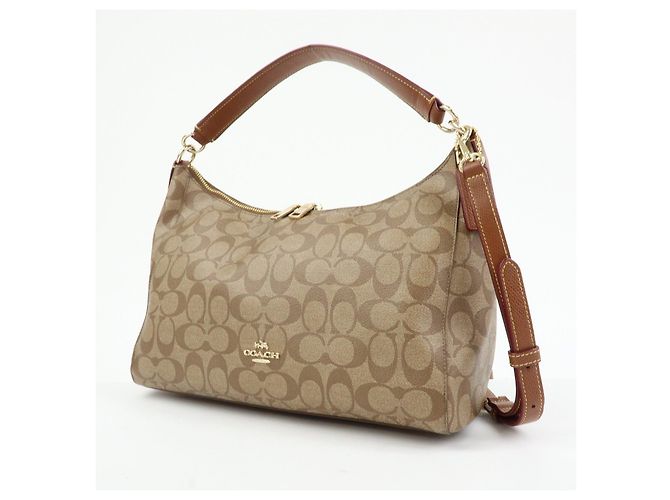 Borsa a tracolla e borsa a mano 2Way COACH Signature PVC Leather Marrone - vista 3