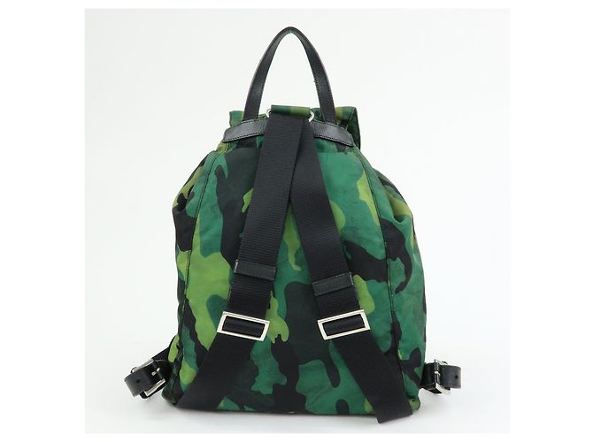 Zaino PRADA in nylon e pelle con logo Triangle Camouflage BZ0032 - vista 2