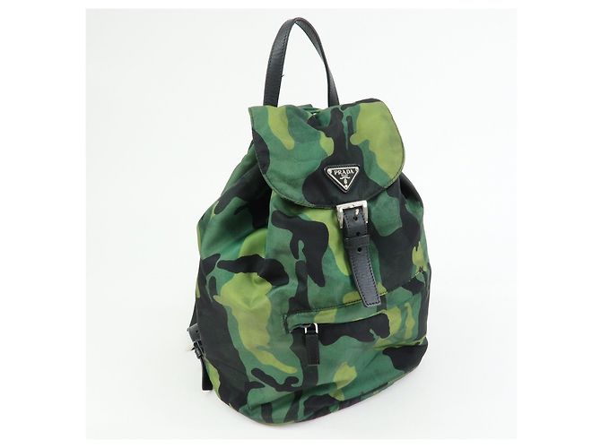 Zaino PRADA in nylon e pelle con logo Triangle Camouflage BZ0032 - vista 4