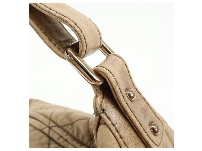 Borsa a tracolla e borsa a mano CHANEL Wild Stich in pelle di vitello Beige Metallic Pink - vista 10