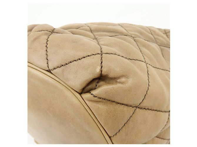 Borsa a tracolla e borsa a mano CHANEL Wild Stich in pelle di vitello Beige Metallic Pink - vista 11