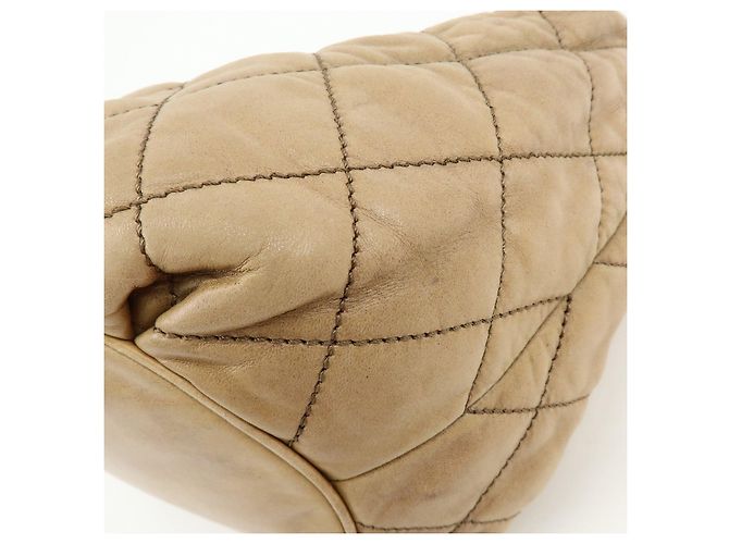 Borsa a tracolla e borsa a mano CHANEL Wild Stich in pelle di vitello Beige Metallic Pink - vista 13