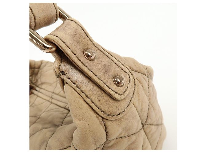 Borsa a tracolla e borsa a mano CHANEL Wild Stich in pelle di vitello Beige Metallic Pink - vista 14