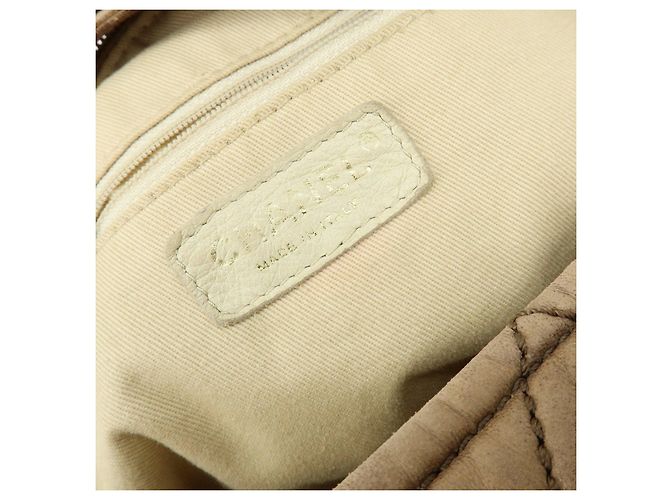 Borsa a tracolla e borsa a mano CHANEL Wild Stich in pelle di vitello Beige Metallic Pink - vista 22