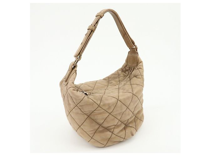 Borsa a tracolla e borsa a mano CHANEL Wild Stich in pelle di vitello Beige Metallic Pink - vista 4