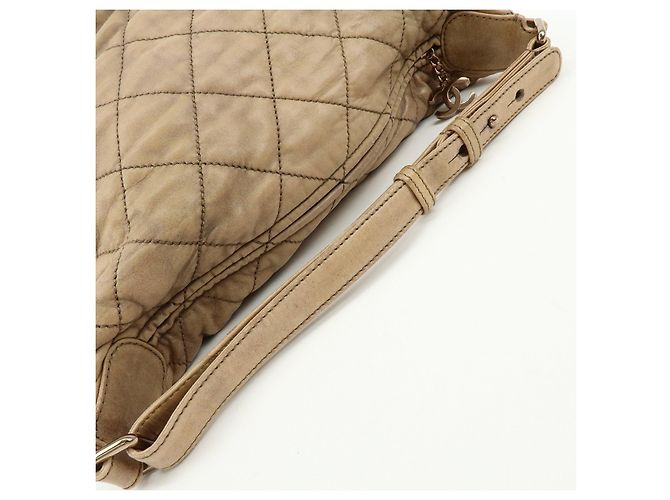 Borsa a tracolla e borsa a mano CHANEL Wild Stich in pelle di vitello Beige Metallic Pink - vista 6