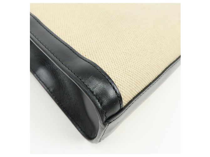 Céline CELINE Small Vertical Cabas Canvas Leather 2WAY Bag Tote Bag Beige Black - vista 14