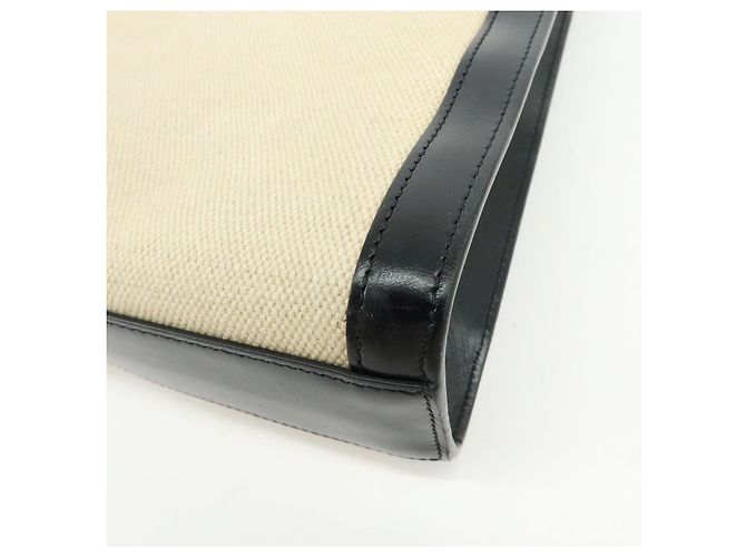Céline CELINE Small Vertical Cabas Canvas Leather 2WAY Bag Tote Bag Beige Black - vista 15
