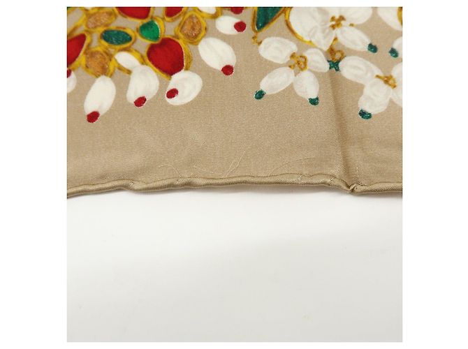 Sciarpa CHANEL COCO Mark Silk100% Fantasia Gioielli Marrone Rosso - vista 10