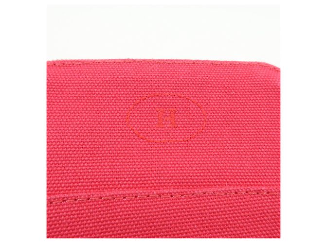 Hermès HERMES Mini Bolsa Bolide em lona de algodão e couro Rosa Bege - vista 14