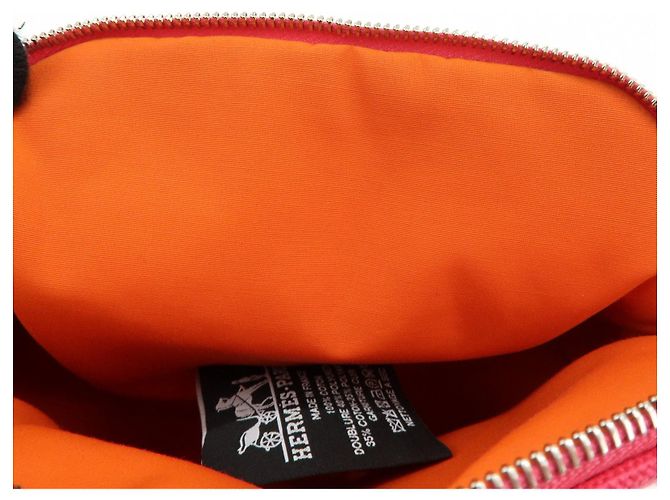 Hermès HERMES Mini Bolsa Bolide em lona de algodão e couro Rosa Bege - vista 19