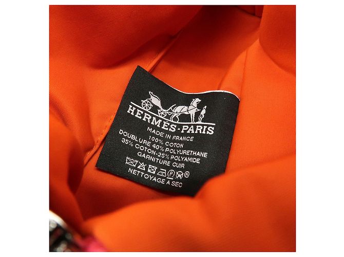 Hermès HERMES Mini Bolsa Bolide em lona de algodão e couro Rosa Bege - vista 21