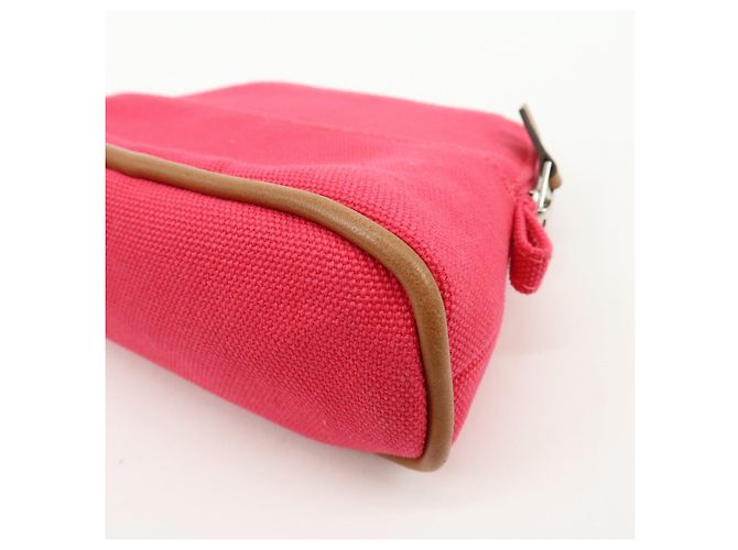 Hermès HERMES Mini Bolsa Bolide em lona de algodão e couro Rosa Bege - vista 9
