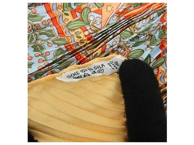 Hermès HERMES Foulard in Seta 100% Plissé AXIS MUNDI Orange - vista 10