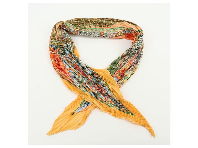 Hermès HERMES Foulard in Seta 100% Plissé AXIS MUNDI Orange - vista 11