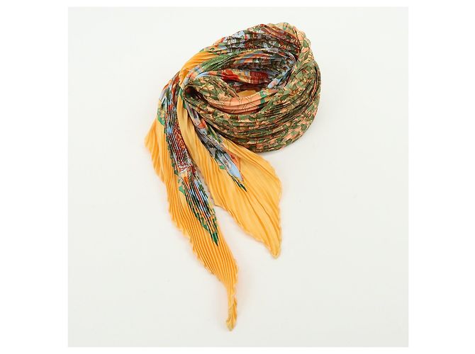Hermès HERMES Foulard in Seta 100% Plissé AXIS MUNDI Orange - vista 12