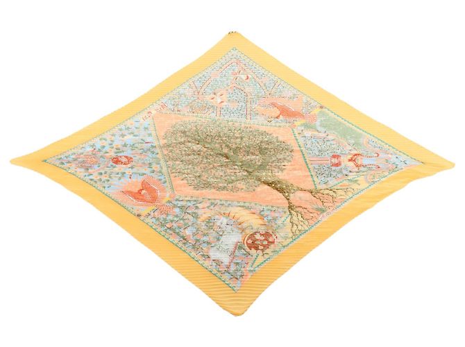 Hermès HERMES Foulard in Seta 100% Plissé AXIS MUNDI Orange - vista 2