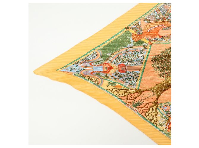 Hermès HERMES Foulard in Seta 100% Plissé AXIS MUNDI Orange - vista 3