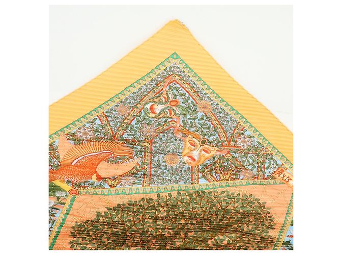 Hermès HERMES Foulard in Seta 100% Plissé AXIS MUNDI Orange - vista 4