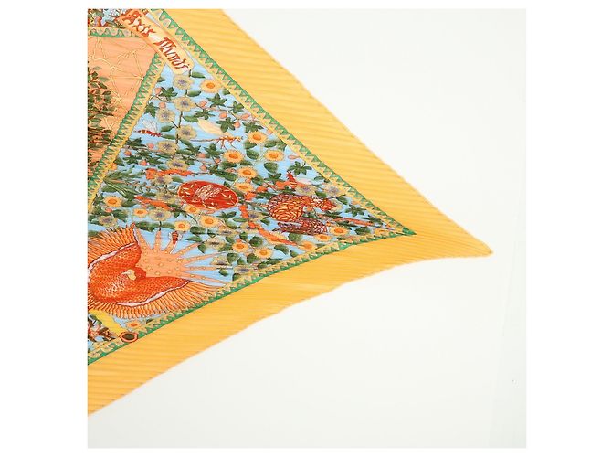 Hermès HERMES Foulard in Seta 100% Plissé AXIS MUNDI Orange - vista 5